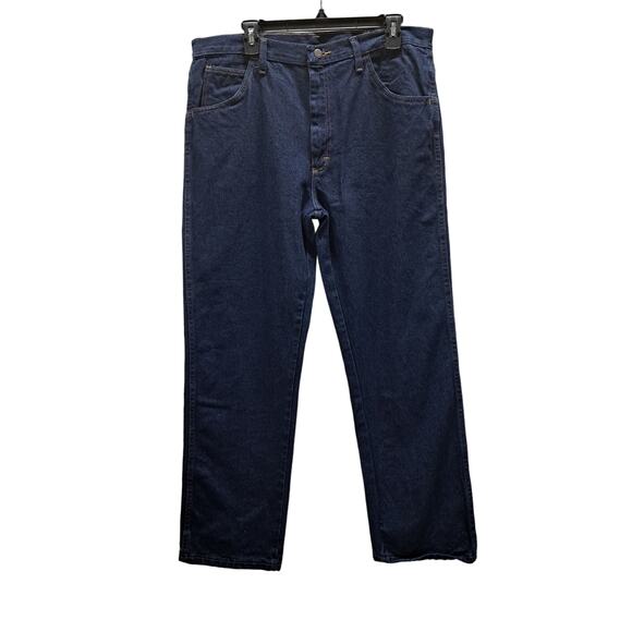 NWT Rustler Classic Men's Heavy Dark Denim Jeans Regular Fit  Straight Leg 36x30 - Picture 1 of 7